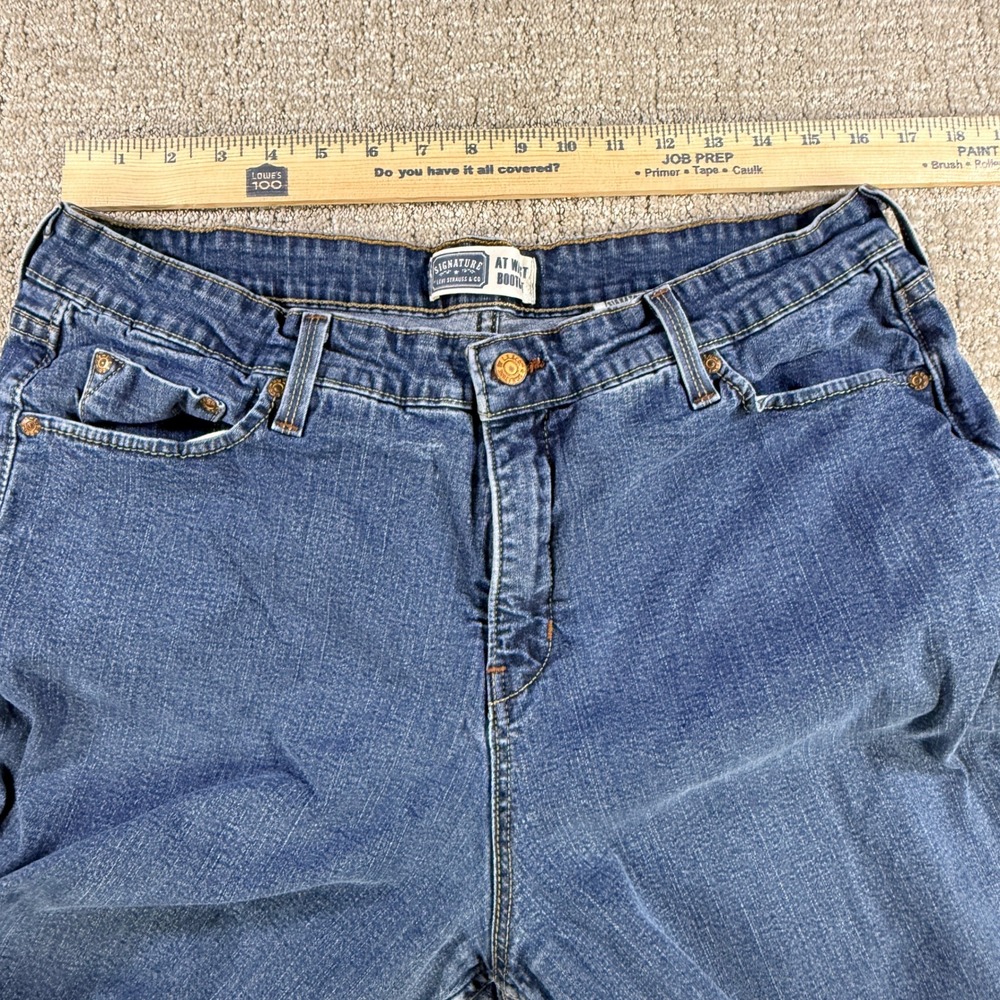 Signature by Levi Strauss Jeans Women 18 Medium Blue Bootcut Mid Rise Stretch - Picture 9 of 12